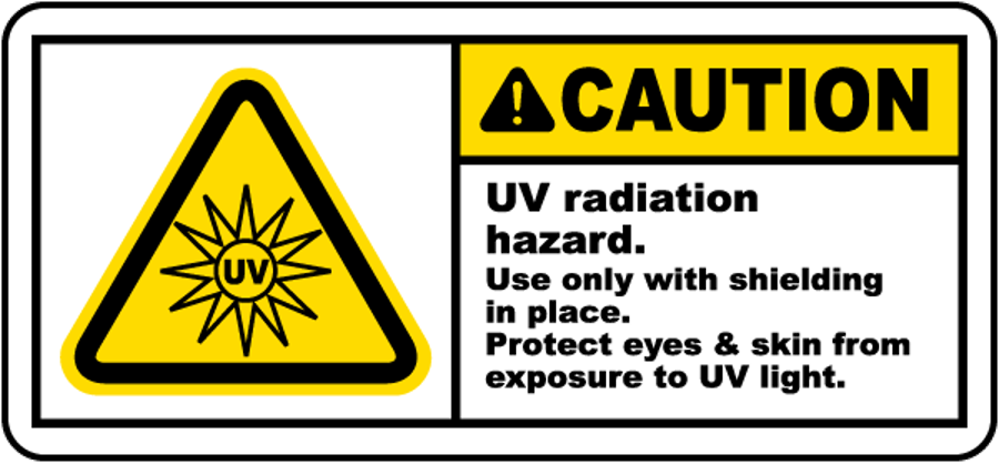 Caution UV Rad Hazard Sign