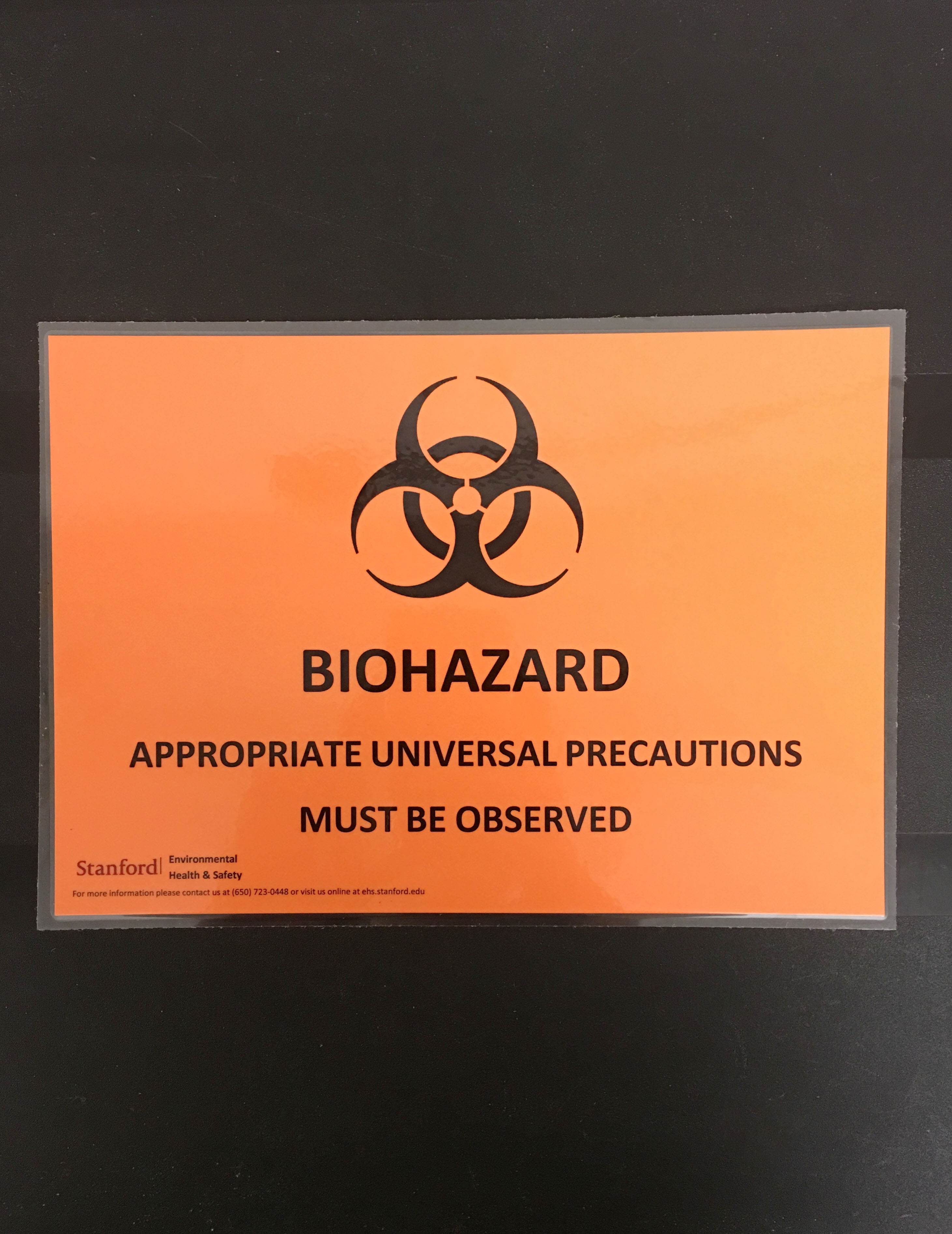 Universal Precaution Sign - Stanford Environmental Health ...